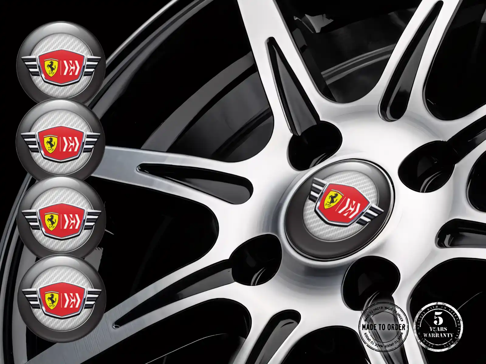 Ferrari Pegatinas de Aro Versión Diseño de Cúpula Elegante